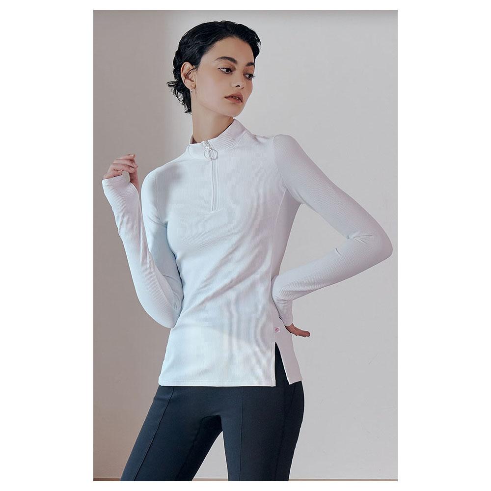 HUIT Ribbed Zipper Performance T-Shirt Htwtl2K10T