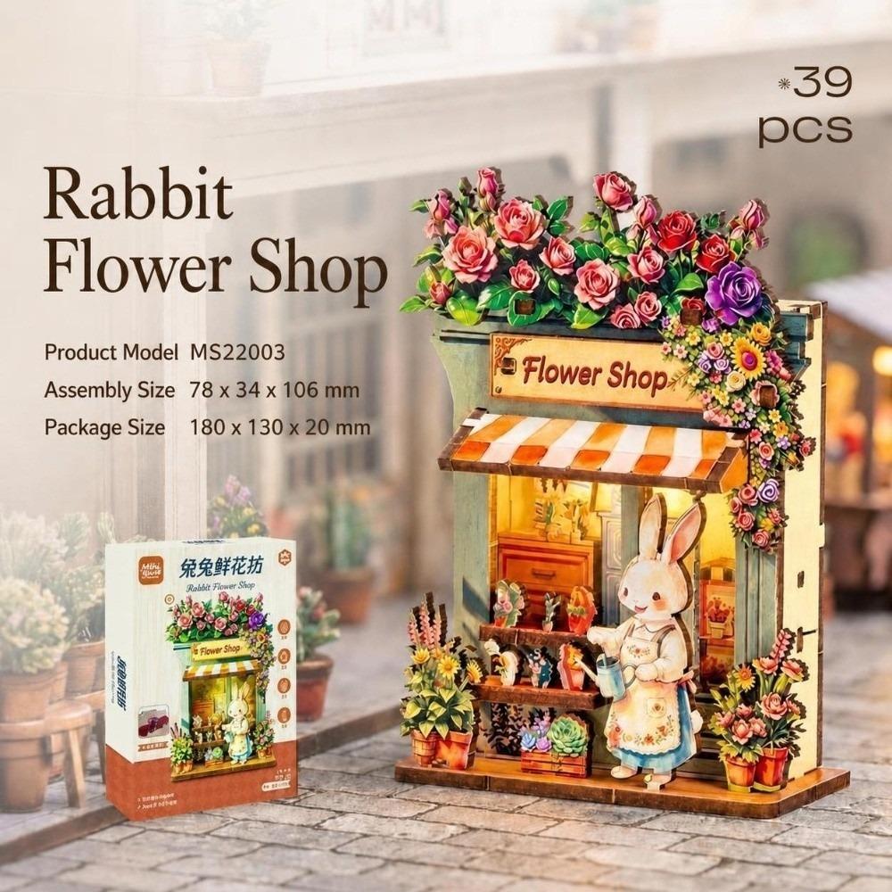 Animals Shop Fridge Magnet DIY DIY Handcraft 3D Puzzle Model Kit Creative Mini House Puzzle