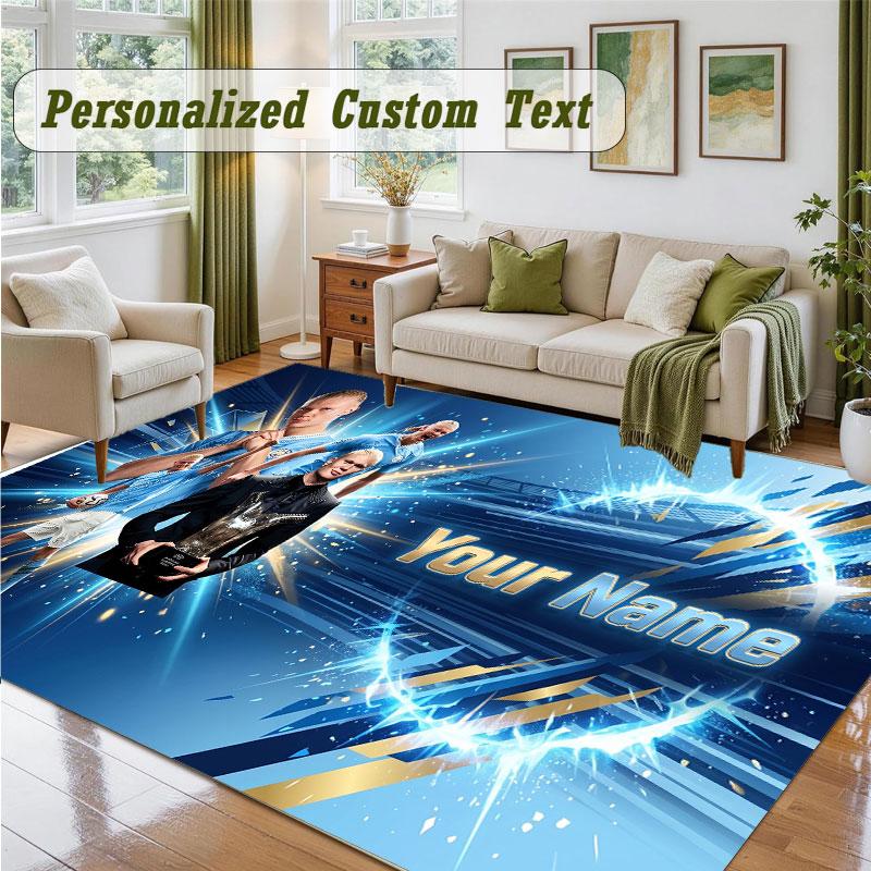 Crystal Velvet Square Rug Custom NameErling Haaland Pattern Non Slip Home Floor Decor Rug