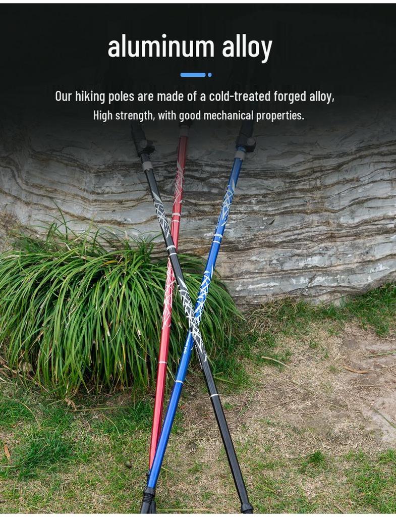 Ultralight Folding Aluminum Trekking Pole for Outdoor Hiking and Camping
