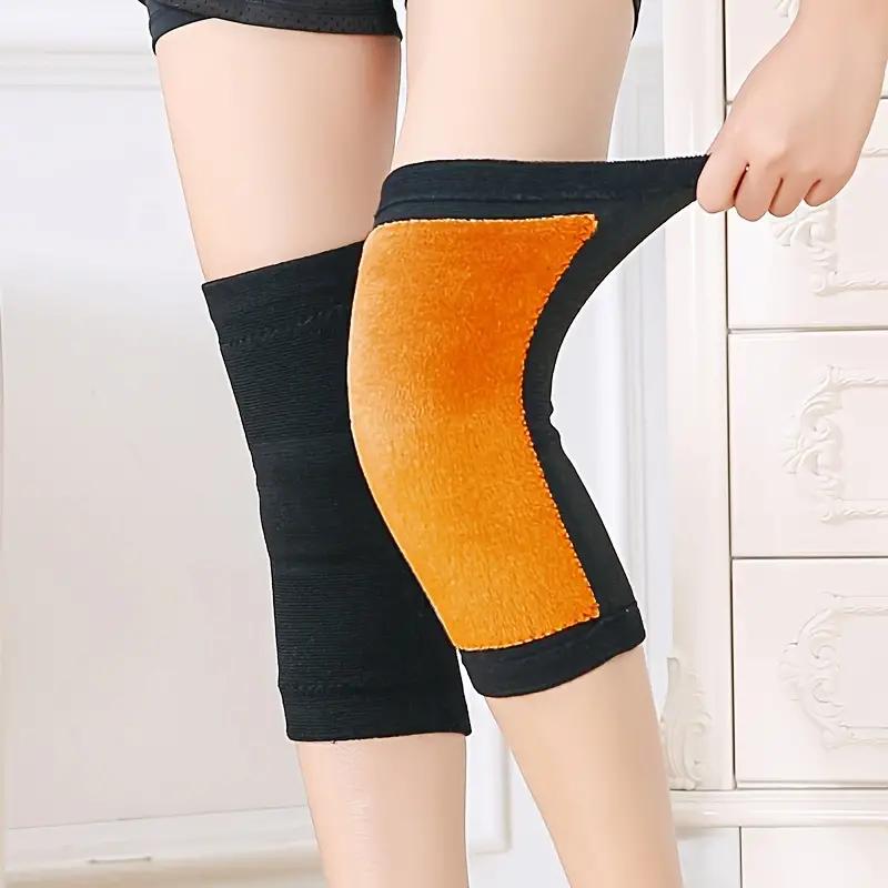 

1 Pair Spring Golden Velvet Warm Knee Pads, Thickened Knee Pads Knee Joint Protection Cold-Proof Leggings M