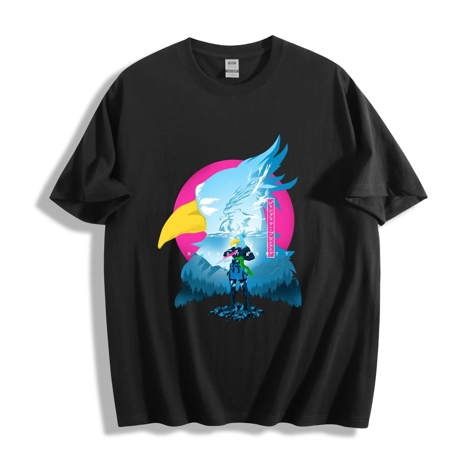 Shangri-La Frontier Sunraku Synthwave T-Shirt - Epic Bird Mask Gaming Unisex Tee XL