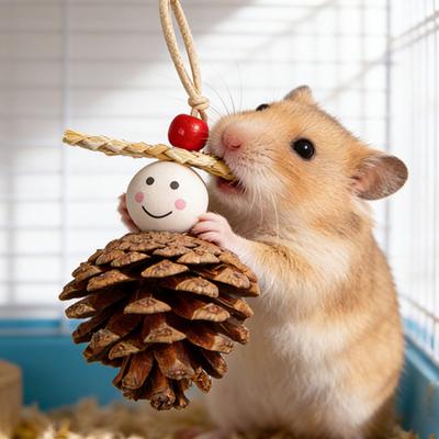 Kiefernzapfen Papageienspielzeug Haustier Zahnungsspielzeug Natürliches Kauspielzeug Haustierkäfig Hängespielzeug für Papageien Hamster Chinchillas Beißinstinkt