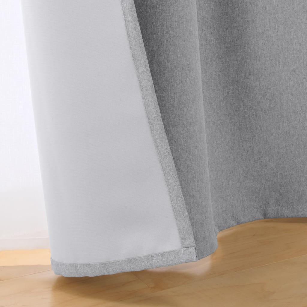 MUJI New Life Light-Blocking Polyester Plain Weave Non-Pleated Curtains, Set of 2, Light Gray, 100cm Wide X 200cm Long, 84835698