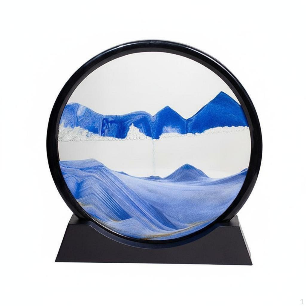 Drifting Sand Picture High Clearness Glass Moving Art Rotatable 3D Deep Sea