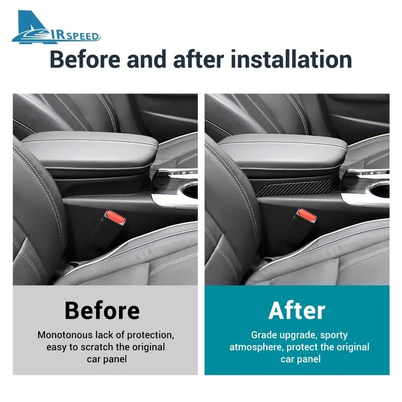 LHD RHD Car Side of Central Control Armrest Box Trim Real Soft Carbon Fiber Sticker For Acura TLX 2015 2016 2017 2018