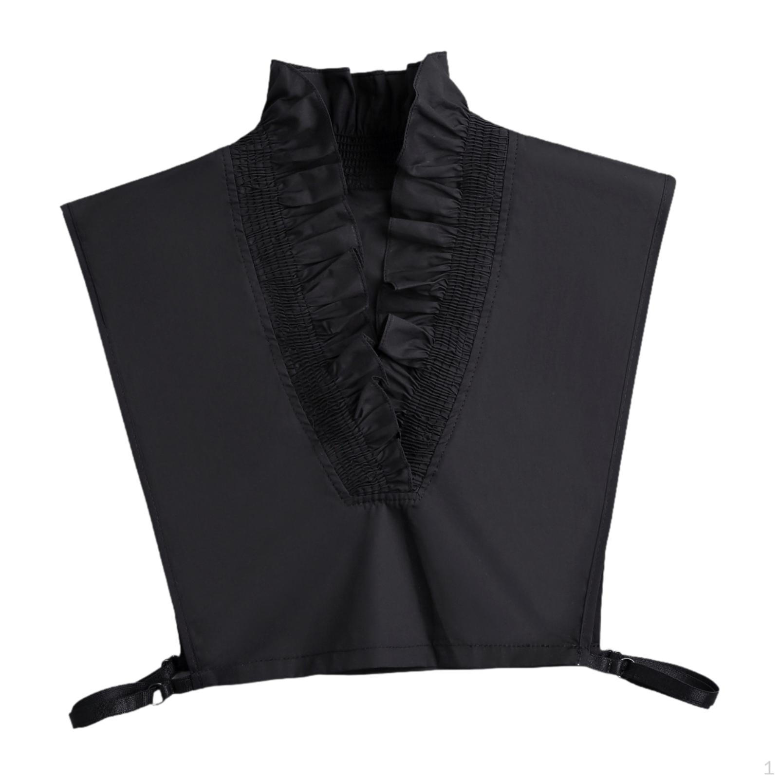 

Шикарный искусственный воротник, аксессуар для выреза платья чёрный