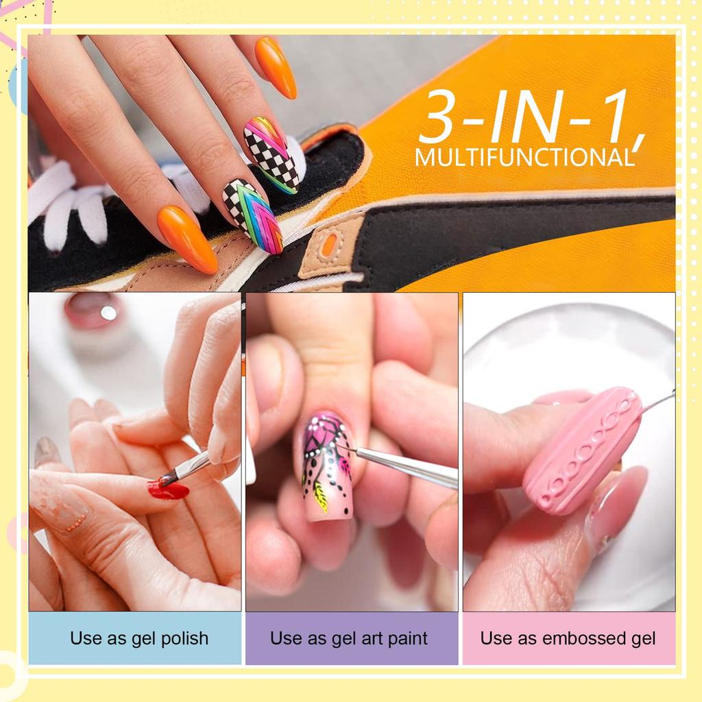 Saviland Nail Art Kit Gel 36 Gel Paint Base Top 15 Nail Nail Nail Nail Manicure Nail Art DIY Nail Decoration 56-Piece Paint Colors, & Coat, Brushes,