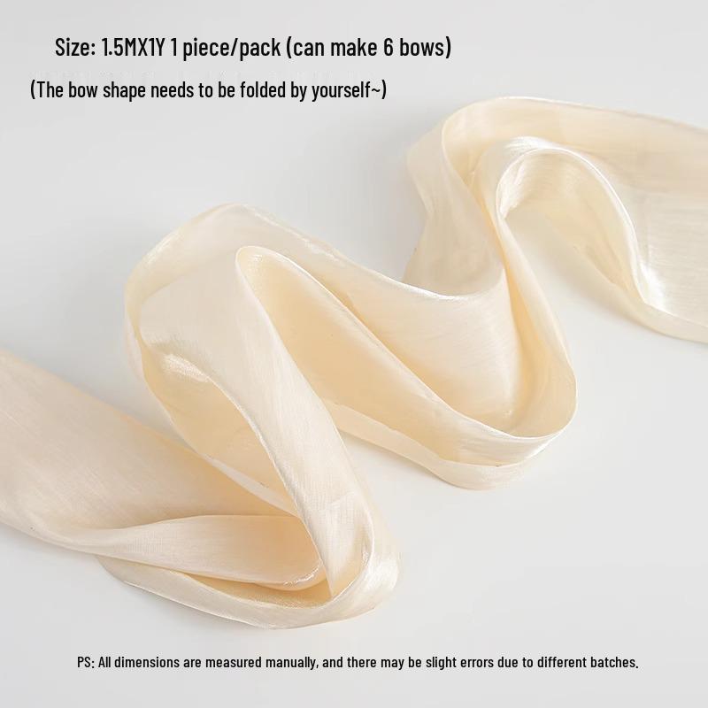 French Pearlescent Snow Satin Fabric Flower Bouquet DIY Bow Decoration Floral Art Materials