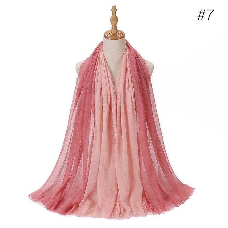 Gradient Color Cotton Linen Scarf Travel Camping Shade Long Scarves Shawl Head Wraps Headscarf Neckerchief Women Muslim Hijabs