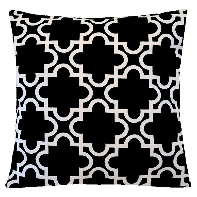 Cover Geometric Cushion Home Sofa Decor Black  White Linen Throw Pillow Case