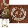 Pearl Animal Jewelry Set With Gold Small Bee Pendant And Earrings For Women