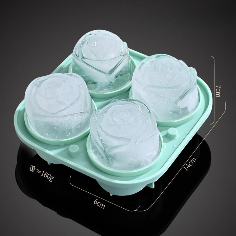 Rose Ice Sculpture Silicone Mold With Inlet Cap Rose Ice Sculpture Mold Food Grade Household Ice Grid Mold Whiskey Ice Maker