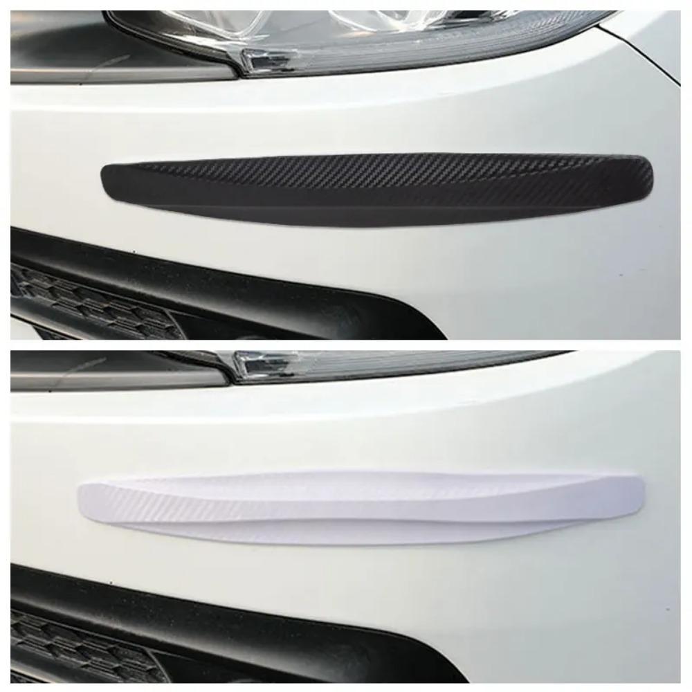 2Pcs Car Bumper Protector Strip Anti Scratch Car Edge Stick PVC Protective Strip Carbon Silicone Fiber Waterproof Trim Moulding