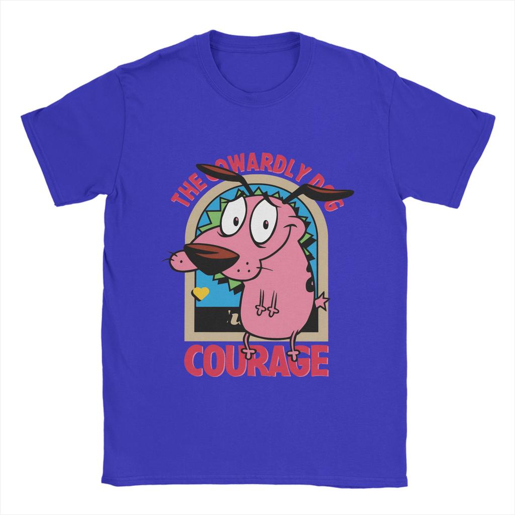 Casual T-Shirt Summer Courage Dog  Novelty T-Shirts  Cotton Tshirt for Men Y2K Basic Custom Logo Short Sleeve Clothes