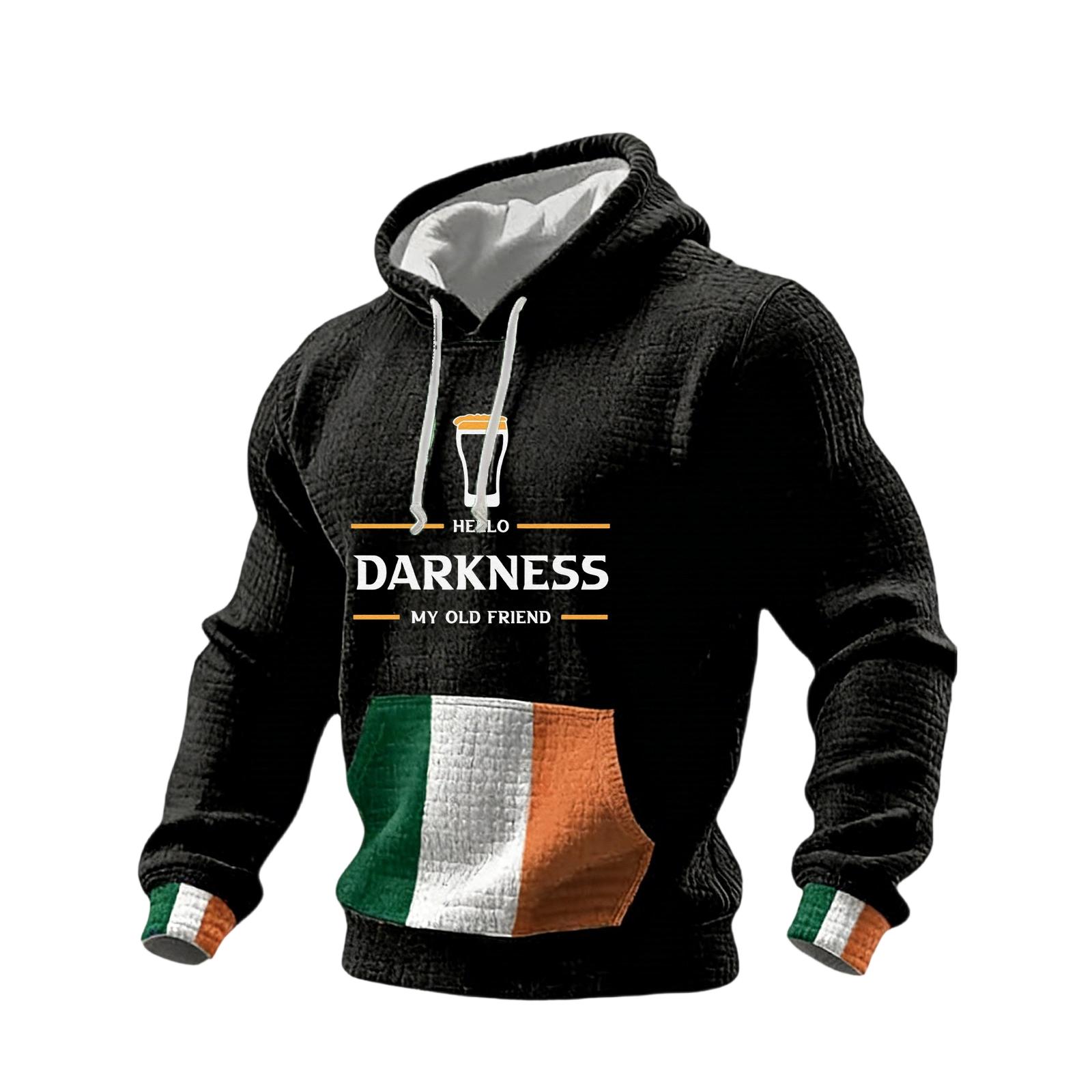 

Men s Color Plus Size Cross V-Neck Long Sleeved Pullover T-shirt Top L чёрный