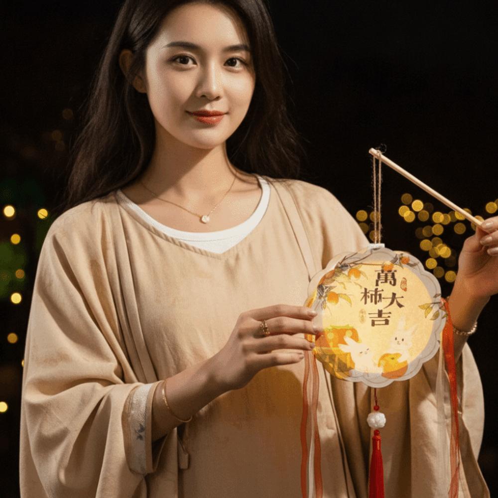 Handmade Mooncake Lantern Luminous Mid Autumn Lantern DIY Craft Kit Rabbit Lamp Students