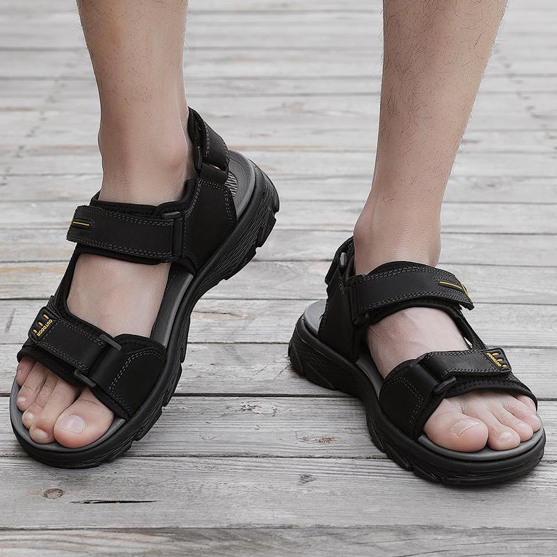 38-46 Summer Men's Casual Closed Toe Leather Sandals  Large Size Breathable Casual Sneakers Sandals for Men Mens Sandals