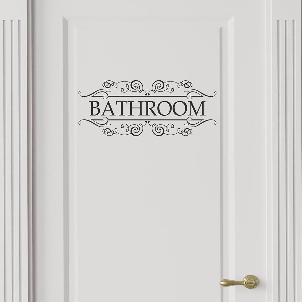 English Slogan Bathroom and Toilet Door Stickers for Home Beautification Wall Stickers