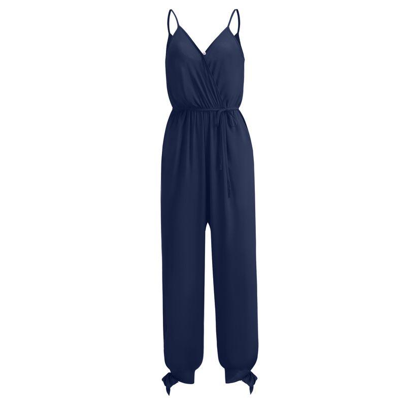 Tethered V-neck Camisole Jumpsuit for Women Tether V-neck Strap Jumpsuit