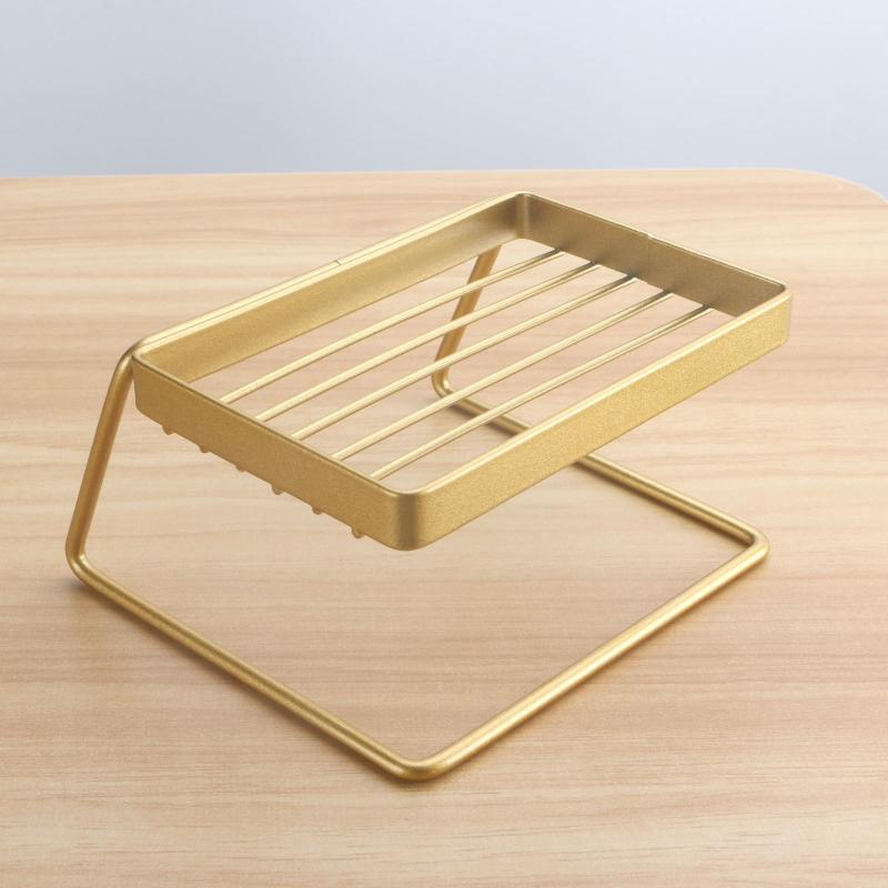 

Self Draining Stainless Steel Soap Dish For Bar Soap Holder Shower Bathroom Kitchen Sink Minimalist Design Functional Storage золотой
