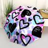 1pc Heart Print Automatic Umbrella 8-Bone Design Compact Gear for Outdoor Travel, Perfect Holiday Gift  y250827068