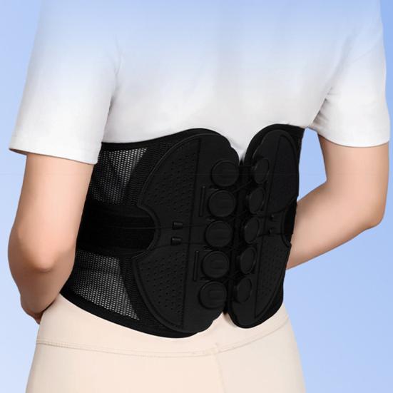 Ergonomic Lumbar Support Belt Lower Back Relief Posture Improvement Compression Waist Brace Men Women Adjustable Waist Wrap