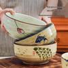Underglaze Ceramic Rice & Soup Bowl Set with Chopsticks - Chinese National Style Tableware for Home & Restaurants