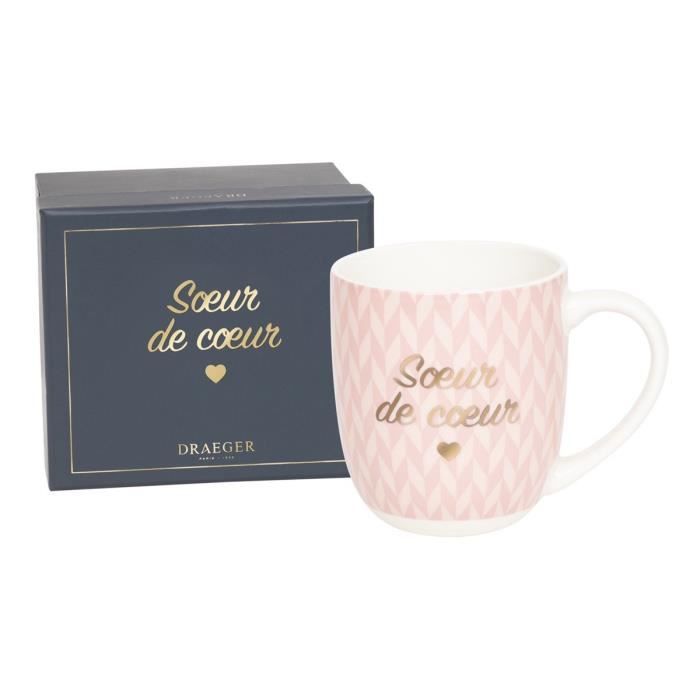 Mug - Draeger Paris - Sœur De Cœur - Céramique - Rose - 320 mL