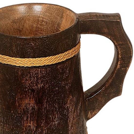 17.78 Cm Wooden Beer Mug for Parties Daily Use Food Safe