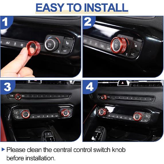 Daeiclru Air Conditioner and Volume Knob Cover Compatible with Toyota Supra GR A90 A91 MK5 2018-2022, Aluminum Alloy Centre Console Air Conditioner