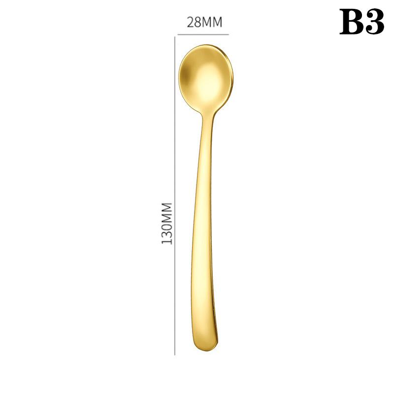 304 Stainless Steel Seasoning Spoon Thickened Korean Small Round Spoon Mixing Spoon Polished Home Kitchen Tableware