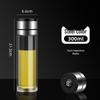 Men's Business Tea Infuser: Portable Double-Layer Glass Cup with Smart Temperature Display, Heat Insulation, and Anti-Scald Design.