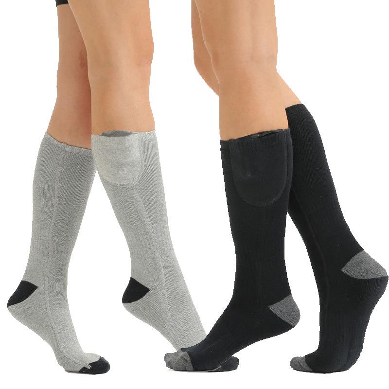 USB Rechargeable Heated Knee-High Socks for Winter Skiing and Outdoor Sports