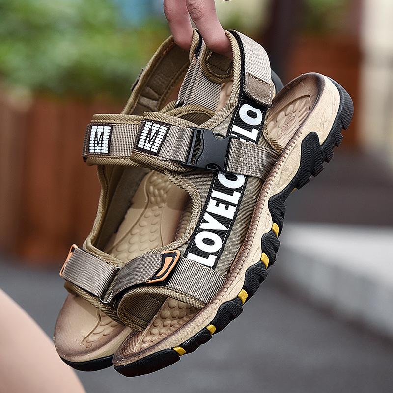 

2025 summer new men s sandals open-toe breathable casual beach sports sandals men s shoes foreign trade 45 хаки
