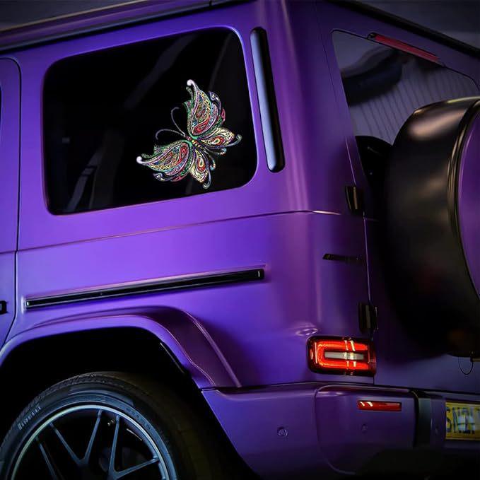 Lion & St. Mark's Basilica Glass Car Decal (Butterfly)