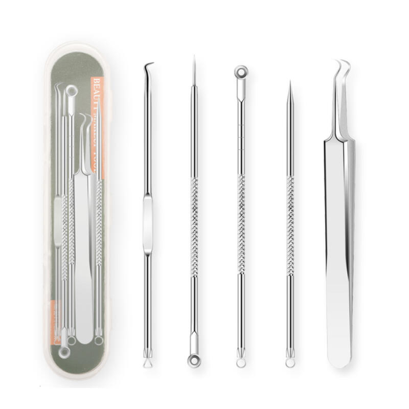 Sebum Extractor 5-piece set, nose blackhead extraction tweezers