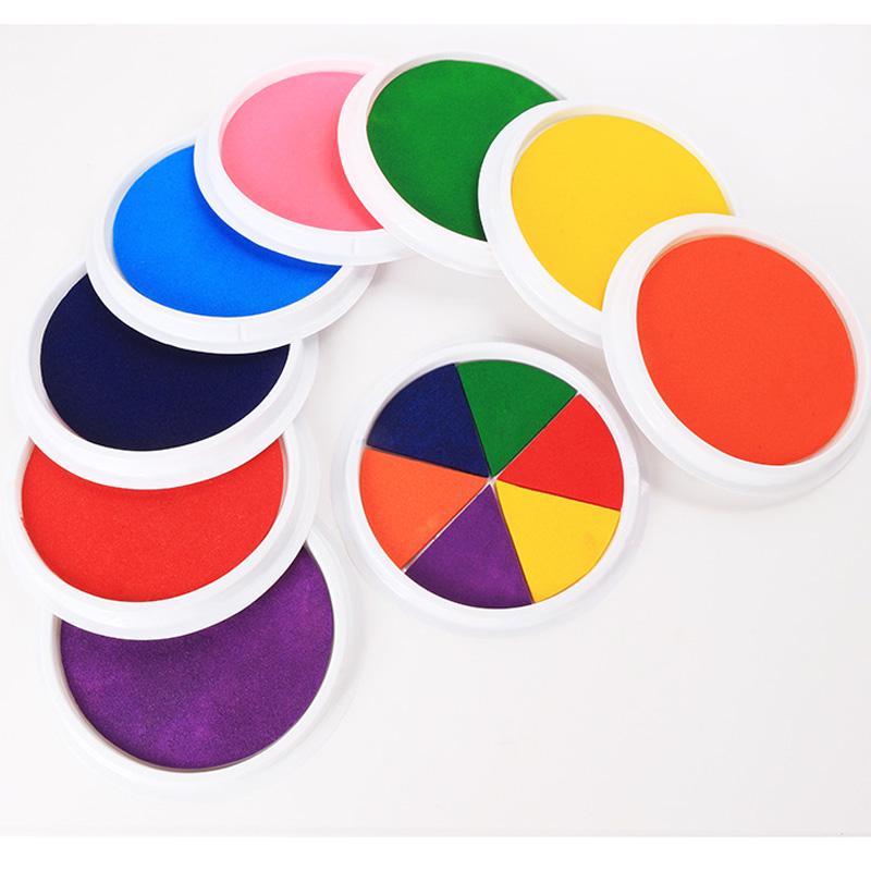 6 Colors Ink Pad Stamp DIY Finger Painting Craft Cardmaking For Kids Montessori Drawing Baby Toys