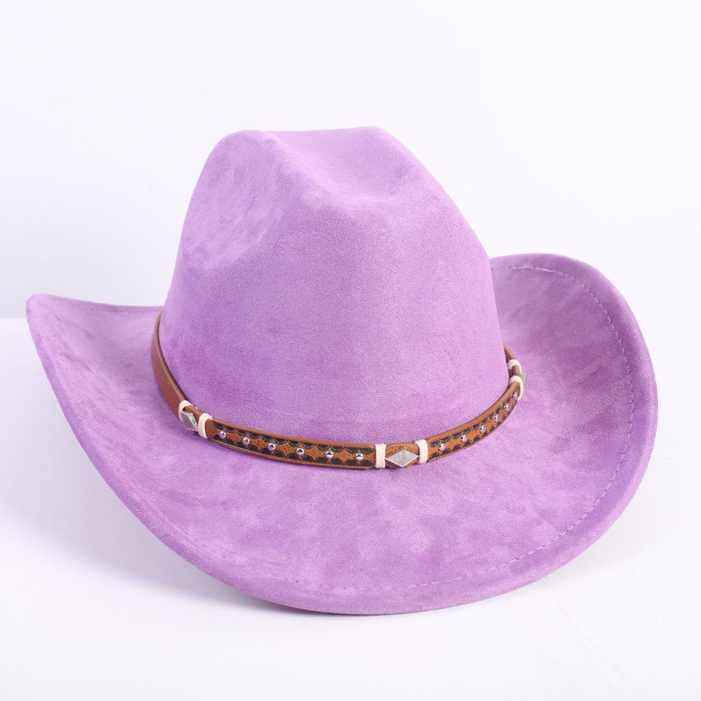 New Color Western Cowboy Hat Men's and Women's Commuting Versatile Simple Wind Wide Brim Top Hat Sun Hat