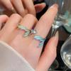 Fishtail Zircon Fishtail Open Ring Easy Design Sense Big Plain Ring Geometric Opening Ring  Girl