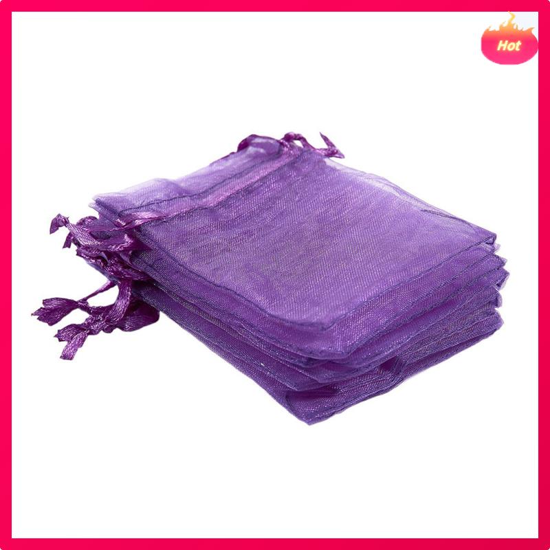 20 Pack Beautiful Dark Purple Organza Gift And Favour Bags 7Cm X 9Cm