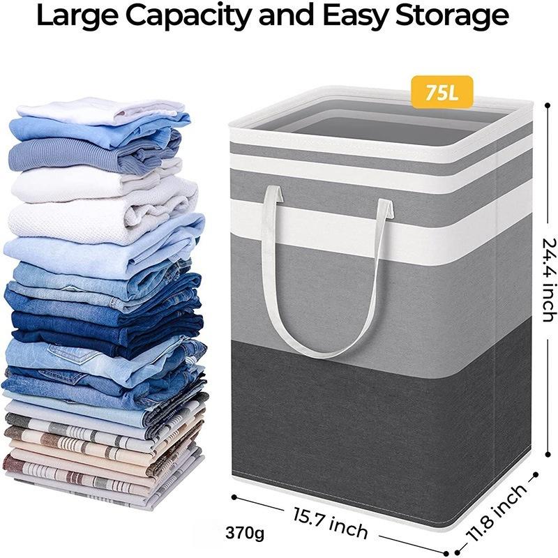 1PC Fabric Laundry Basket Simple Clothes Sundries Storage Box Foldable Bag Large Capacity Laundry Basket
