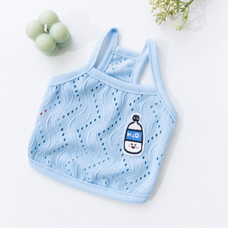 Frühling und Sommer dünn Welpenhund einfach Aufkleber Sling Mesh atmungsaktiv kühl Weste Teddy Katze Haustierkleidung