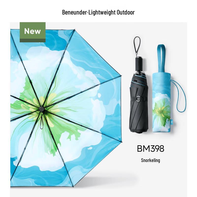 Beneunder UV Protection Three-Fold Sun/Rain Umbrella