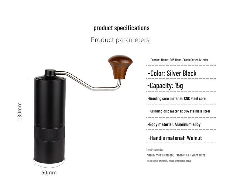 Compact Hand Crank Coffee Bean Grinder - Portable Manual Coffee Tool for Home