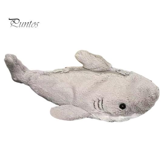 

Пенал в форме акулы с застежкой-молнией, вместительная сумка для хранения канцелярских принадлежностей, утолщенный бархатный органайзер для принадлежностей для письма Fish