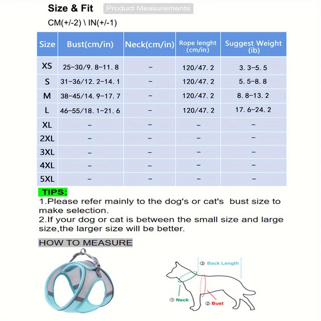 1Pc Comfy & Safe Pet Harness Soft Mesh Cat & Dog Vest With Reflective Strip For Small Dogs Pet Supplies