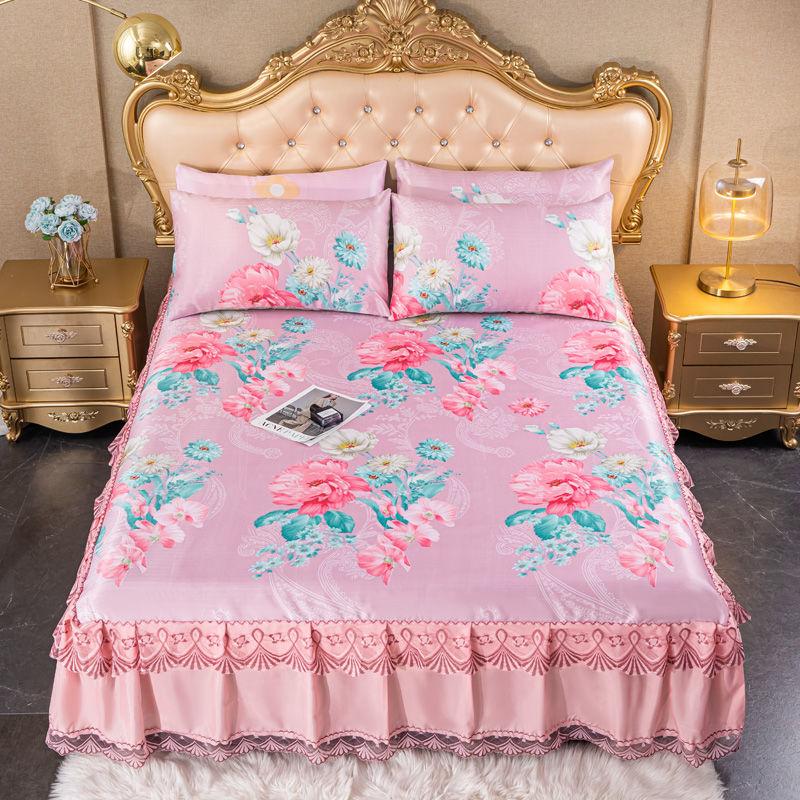 Bedroom Flat Sheets Bed Printed Fashion Modern Queen King Size Washed Cotton Comfortable Bedding Mattress Cover Bedspread
