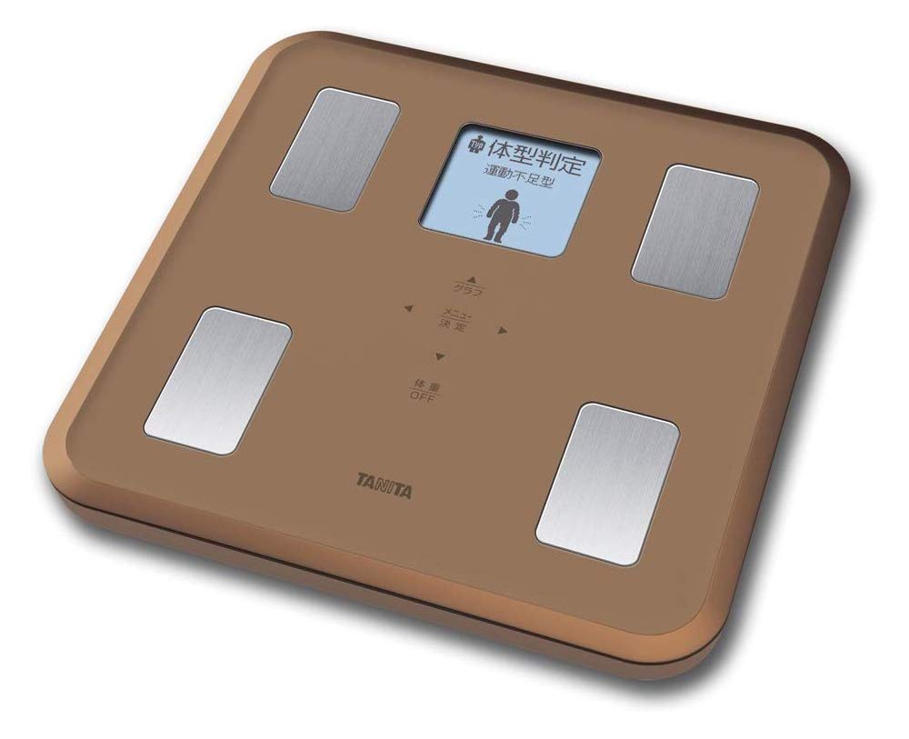 Tanita Body Weight and Composition Scale with Made in Features a LCD Display with Face Illustrations and Encouraging Backlight, Japan, Brown, BC-810