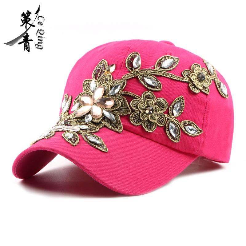 

Женская хлопковая шляпа ручной работы с ромбовидной золотой проволокой, бейсболка, повседневная уличная кепка, женская мода Adjustable